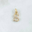 Pendant Letter S 1.25gr / 2cm / White Zircons 18K Yellow Gold