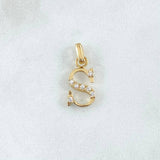 Pendant Letter S 1.25gr / 2cm / White Zircons 18K Yellow Gold
