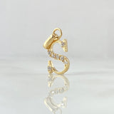 Pendant Letter S 1.25gr / 2cm / White Zircons 18K Yellow Gold