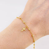 Bracelet Military Type Pendant Cross 2.05g / 7 1/2 in / 3.05mm Yellow Gold 18K