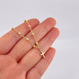 Bracelet Military Type Pendant Cross 2.05g / 7 1/2 in / 3.05mm Yellow Gold 18K