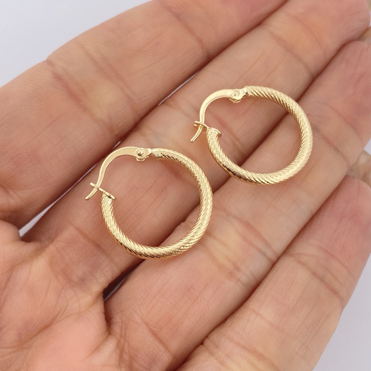 Hoop Earrings Zion 1.3gr / 2cm / 18K Gold &