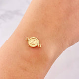 Charm Circle Letter D 0.55g / 3/4 in Yellow Gold 18K