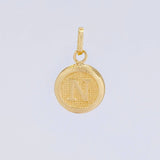 Dije Circulo Letra N 0.4g / 3/4 in Oro Amarillo 18K