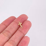 Herraje Cruz Lisa 0.25g / 1/2 in Oro Amarillo 18K