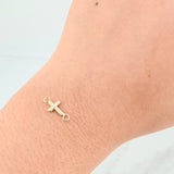 Herraje Cruz Lisa 0.25g / 1/2 in Oro Amarillo 18K