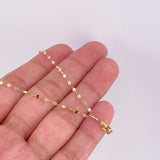 Mirror Flower Chain Set + Guardian Angel Pendant / 1.25g / 18 in Yellow Gold 18K