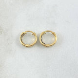 Hoop Earrings Hoop Earrings 0.85gr / 1cm / Blue Zircons Yellow Gold 18K ©