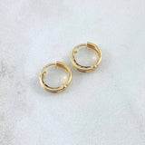 Hoop Earrings Hoop Earrings 0.85gr / 1cm / Blue Zircons Yellow Gold 18K ©