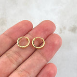 Hoop Earrings Hoop Earrings 0.85gr / 1cm / Blue Zircons Yellow Gold 18K ©