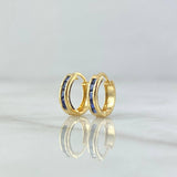 Hoop Earrings Hoop Earrings 0.85gr / 1cm / Blue Zircons Yellow Gold 18K ©