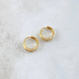 Hoop Earrings Hoop 0.85gr / 1cm / White Zircons 18K Yellow Gold ©