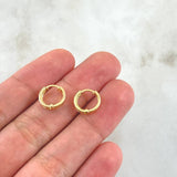 Hoop Earrings Hoop 0.85gr / 1cm / White Zircons 18K Yellow Gold ©
