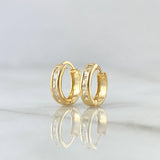 Hoop Earrings Hoop Earrings 0.9gr / 1cm / White Zirconia 18K Yellow Gold ©
