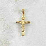 Pendant Cruz Cristo 1.3gr / 3.6cm / Threaded Striped Rod 18K Yellow Gold ©