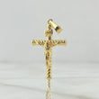 Pendant Cruz Cristo 1.3gr / 3.6cm / Threaded Striped Rod 18K Yellow Gold ©