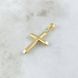 Pendant Flat Cross Points 0.65gr / 2.7cm / Polished Stamped - Edged Charger 18K Yellow Gold