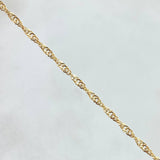 Set Cadena Singapur 1gr / 17 3/4 in / 1.7mm + Dije Corazón Estrella 0.35gr /1.3cm  1.35gr / Oro Amarillo 18K (Oferta) *
