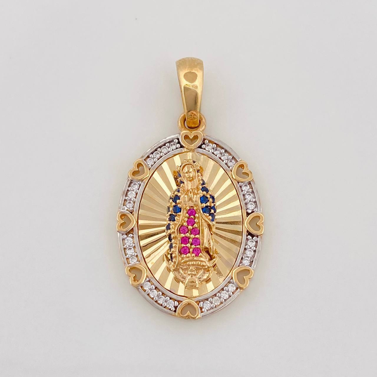Pendant Medal Virgin Guadalupe 5.2g / 1 1/4 in Two-Tone Yellow White Gold 18K