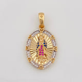 Pendant Medal Virgin Guadalupe 5.2g / 1 1/4 in Two-Tone Yellow White Gold 18K
