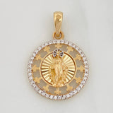 Dije Medalla Virgen Milagrosa 2.9g / 1 in Dos Oros Amarillo Blanco 18K