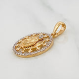 Dije Medalla Virgen Milagrosa 2.9g / 1 in Dos Oros Amarillo Blanco 18K