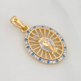 Dije Medalla Virgen Milagrosa 3g / 1 in Dos Oros Amarillo Blanco 18K