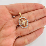 Dije Medalla Virgen Milagrosa 3g / 1 in Dos Oros Amarillo Blanco 18K