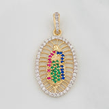 Pendant Medal Virgin Guadalupe 2.9g / 1 1/2 in Two-Tone Yellow White Gold 18K