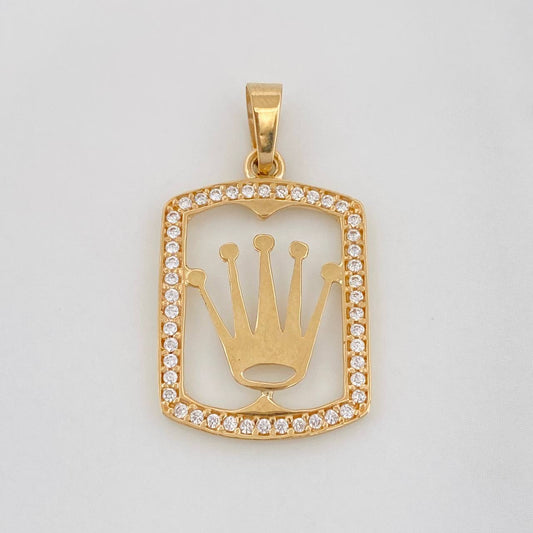 Dije Medalla Corona 1.6g / 1 in Oro Amarillo 18K