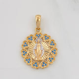 Pendant Medal Miraculous Virgin 3.85g / 1 in Two-Tone Yellow White Gold 18K