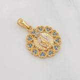 Pendant Medal Miraculous Virgin 3.85g / 1 in Two-Tone Yellow White Gold 18K