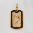 Pendant Medal Crown 7.1g / 1 1/2 in Two Golds Black Yellow 18K