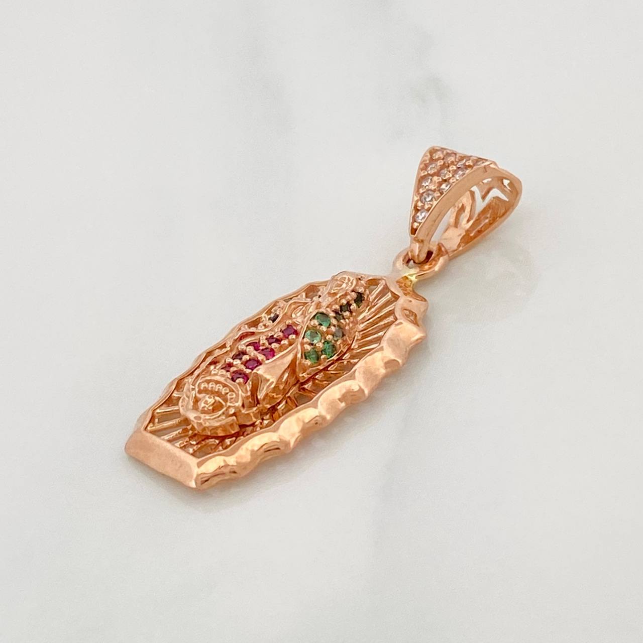 Dije Medalla Virgen Guadalupe 2.85g / 1 1/4 in Oro Rosa 18K