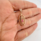 Dije Medalla Virgen Guadalupe 2.85g / 1 1/4 in Oro Rosa 18K