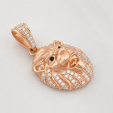 Dije Leon 4.8g / 1 1/4 in Dos Oros Blanco Rosa 18K
