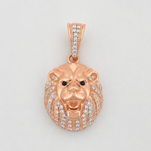 Dije Leon 5.25g / 1 1/4 in Dos Oros Blanco Rosa 18K