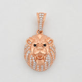 Dije Leon 4.8g / 1 1/4 in Dos Oros Blanco Rosa 18K