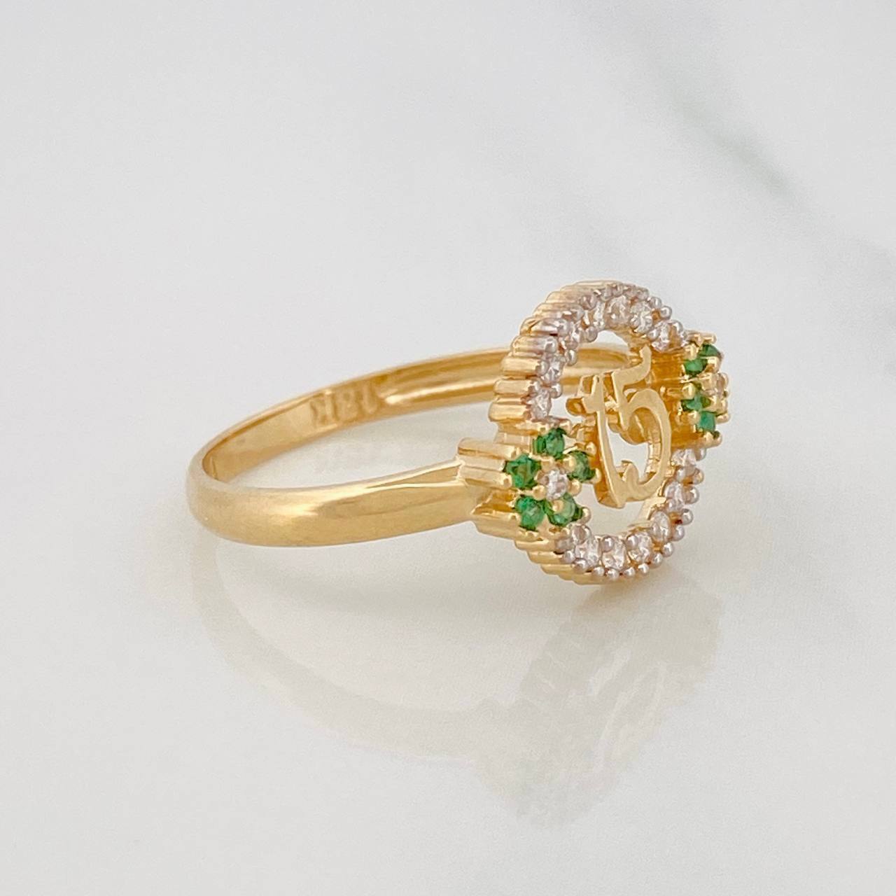 Anillo 15´s Circular 2.7g / T6 3/4 Oro Amarillo 18K