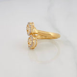 Clover Embraced Diamond Cut Ring 3.15g / T6 1/4 Yellow Gold 18K