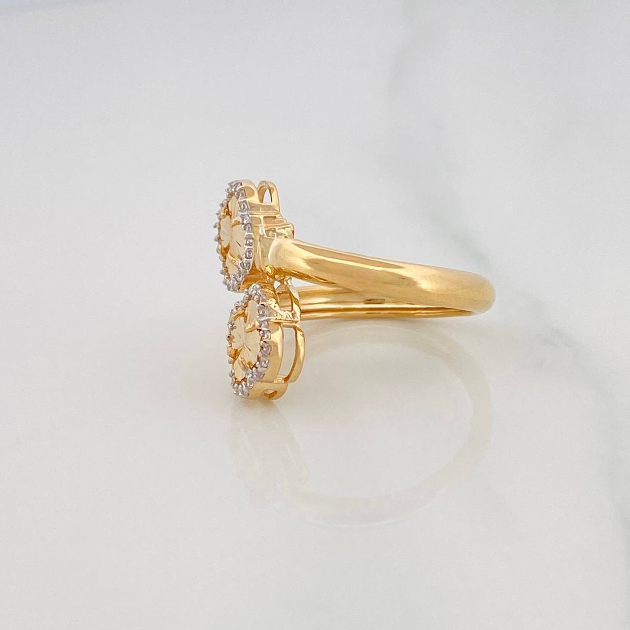 Clover Hug Ring 3.3g / T5 3/4 Two Yellow White Gold 18K