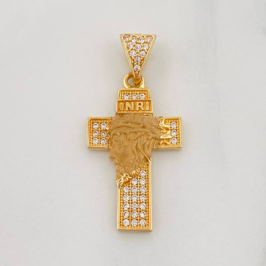 Dije Cruz Rostro Cristo 2.55g / 1 1/4 in Oro Amarillo 18K