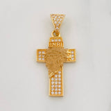 Dije Cruz Rostro Cristo 2.55g / 1 1/4 in Oro Amarillo 18K