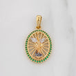 Pendant Medal of Saint Michael 3g / 1 1/4 in Three Golds Yellow White Black 18K