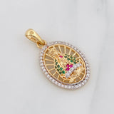 Dije Medalla Virgen Guadalupe 4g / 1 in Dos Oros Amarillo Blanco 18K