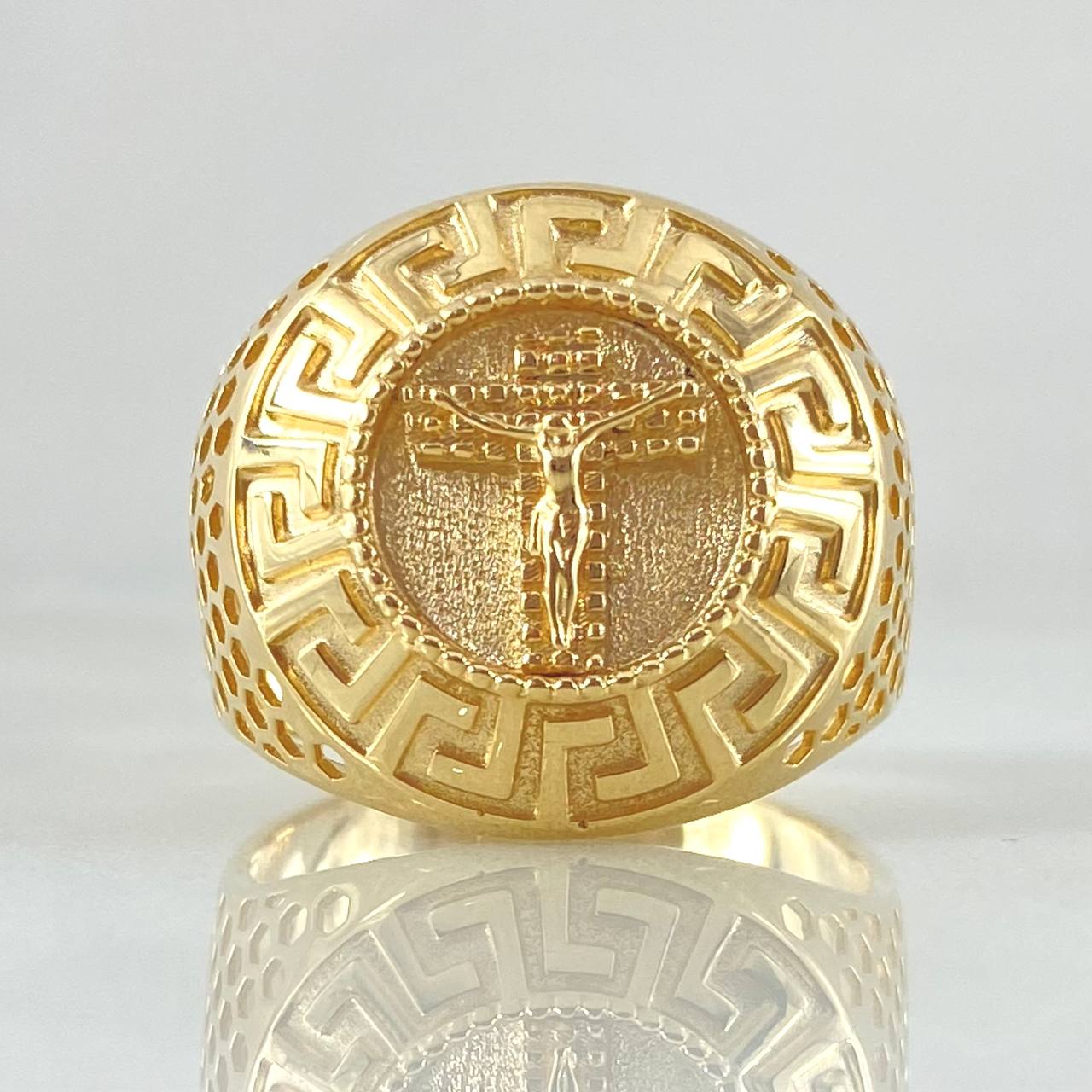Tribal Christ Cross Ring 6.8gr / Size 9 1/2 / 18K Gold ©