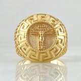 Tribal Christ Cross Ring 6.8gr / Size 9 1/2 / 18K Gold ©
