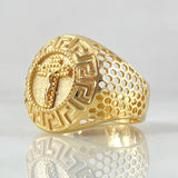 Tribal Christ Cross Ring 6.8gr / Size 9 1/2 / 18K Gold ©