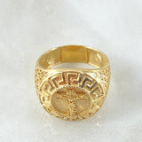 Tribal Christ Cross Ring 6.8gr / Size 9 1/2 / 18K Gold ©