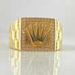 Square Crown Ring 8.1gr / Size 11 / 18K Gold ©